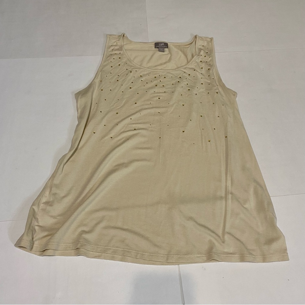 ⭐️ J. Jill Beige Tank Top with Subtle Embellishments